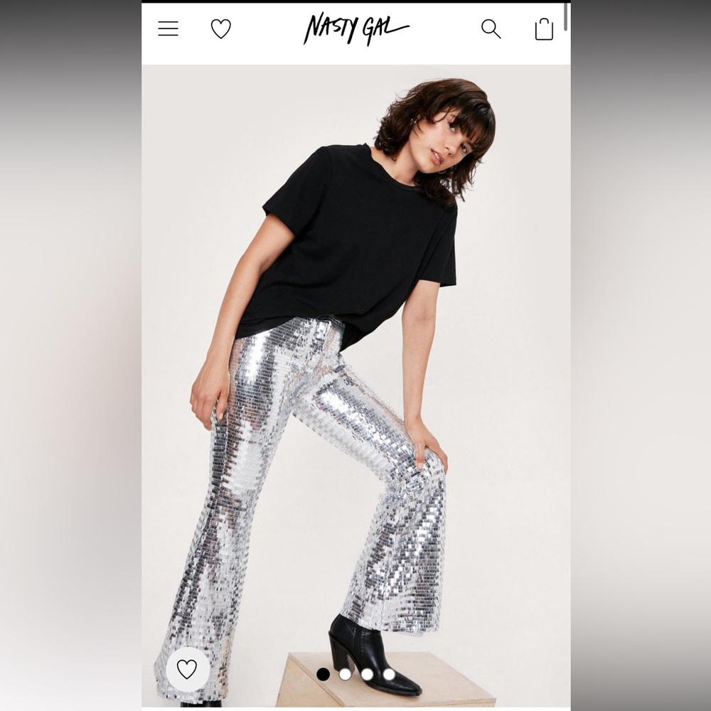 Nasty Gal Disco Sequin Flare Pants NWT